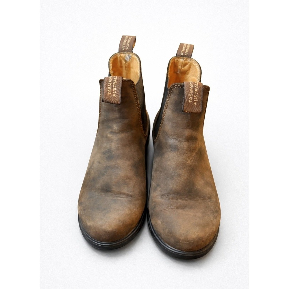 Blundstone 1673 Rustic Brown Heeled Chelsea Boots Women's US 8.5 Leather Ankle - Picture 2 of 10